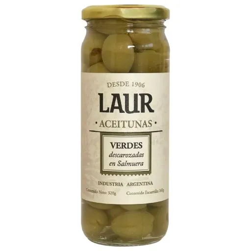 Aceitunas laur verdes descarozadas